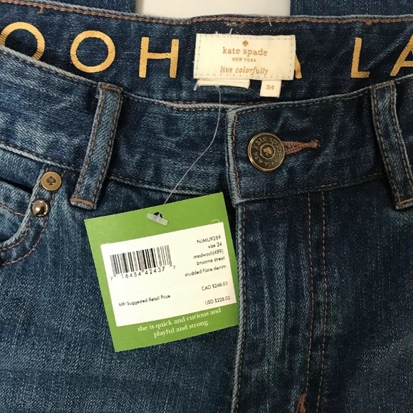 Kate Spade BROOME STREET jeans studded NEW 24 - Picture 4 of 6